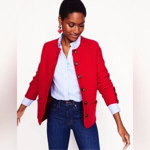 Boden Red Knit Cardigan Preppy Classic